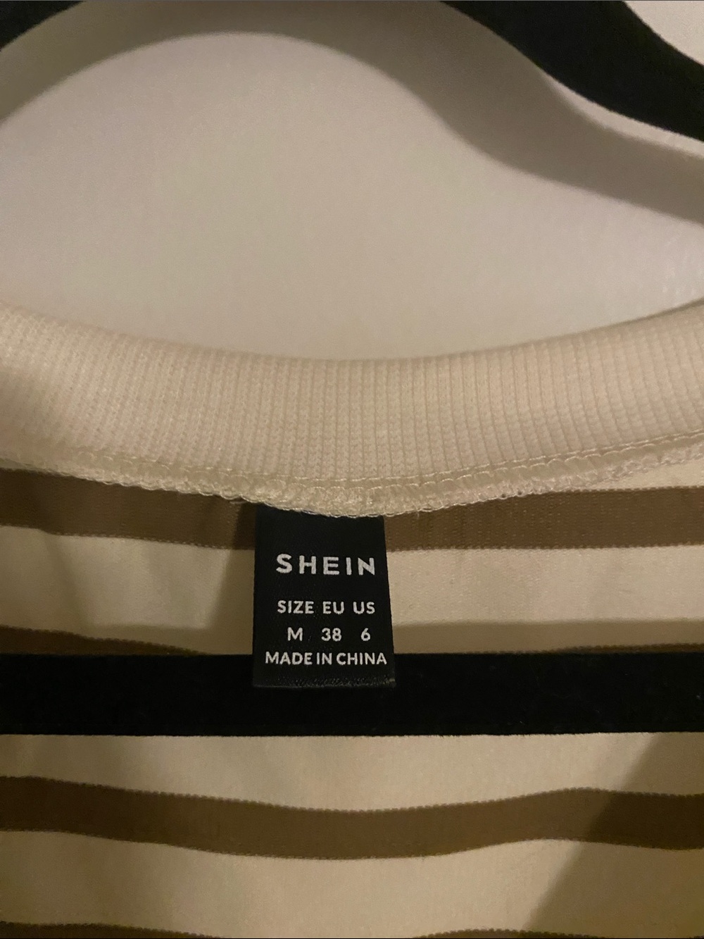 SHEIN Brown and Cream Striped Sleeveless Midi Button-Front Dress - Picture 2 of 3